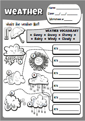 Weather - dice (activity sheet)